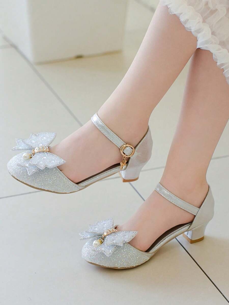 Princess Shoes For Girls, Fashion Soft Bottom Crystal High Heel Shoes, Spring/Autumn Catwalk & Performance New Design Children Dress Shoes