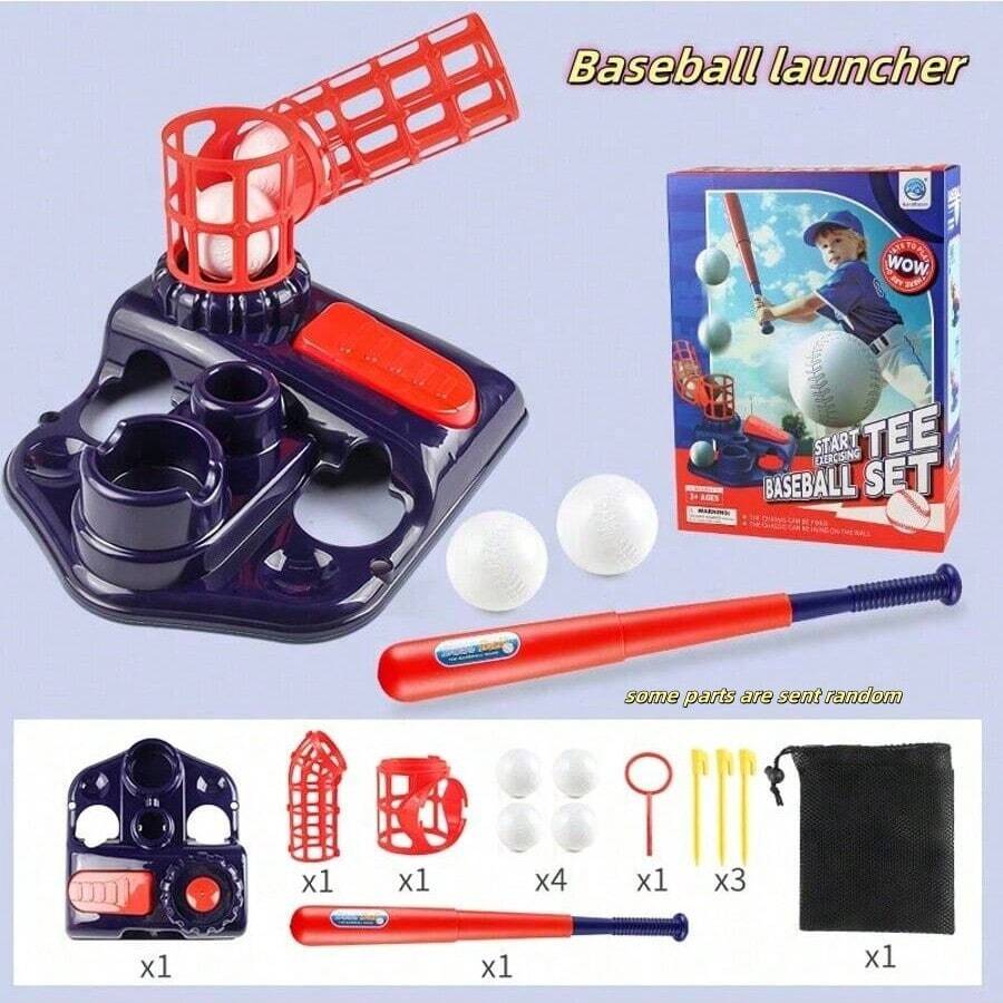 1 pieza Conjunto de lanzador de béisbol para niños, apto para actividades familiares y deportes al aire libre (piezas surtidas)