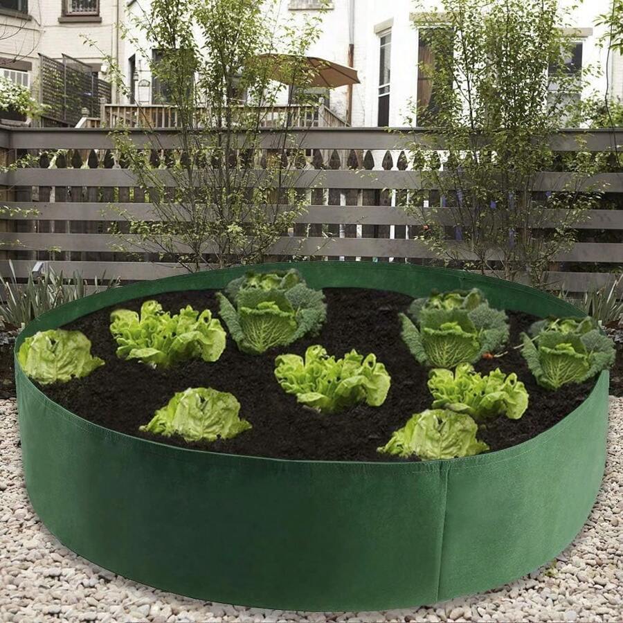 Pot de jardin surélevé rond, pour la culture d'herbes, de fleurs, de légumes et de pommes de terre, sacs de culture en tissu non tissé robuste, conteneurs respirants pour plate-bandes surélevées, convenant aux pommes de terre, carottes, oignons et super grands lits de plantation surélevés pour le jardinage