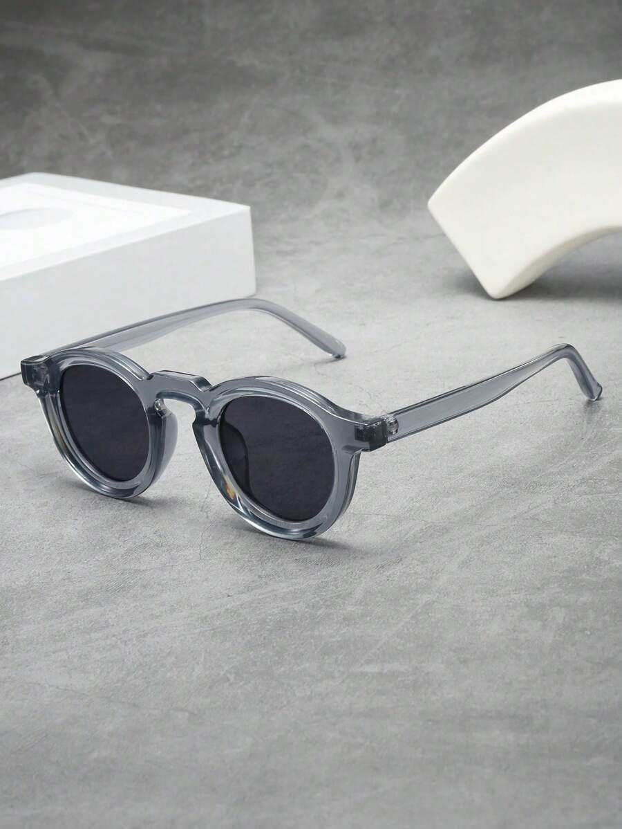 1 Set retroer runder Rahmen einfache Modebrillen (geeignet für Autofahren, Reisen, Urlaub, Lässig, Outdoor-Sport) für Sommer Strandurlaub, Outdoor, Reise