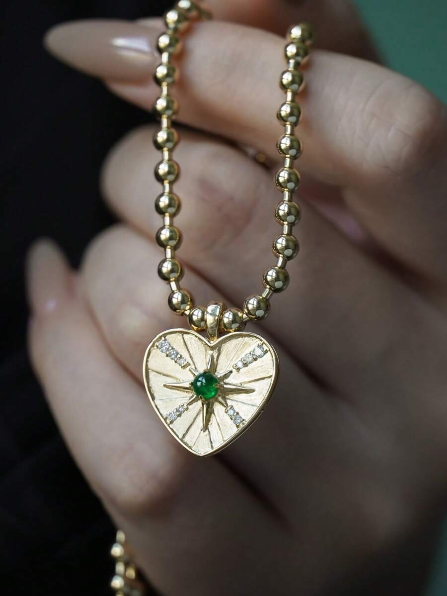 1pc Elegant S925 Sterling Silver INS Style Heart & Hexagram Zirconia Necklace, Versatile Jewelry Suitable For Women's Daily Wear, Mother's Day, Holiday Party Gift