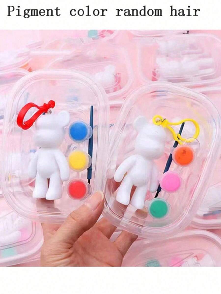 1/3/5 Cartoon Resin Bear Keychains, DIY Fluid Bears, Children's Handmade Drawing, Suitable For: Valentine's Day Gifts, Party Decorations, Party Gifts (Random Style And Color), Mother's Day Graduation Ceremony,Back To School,School Supplies