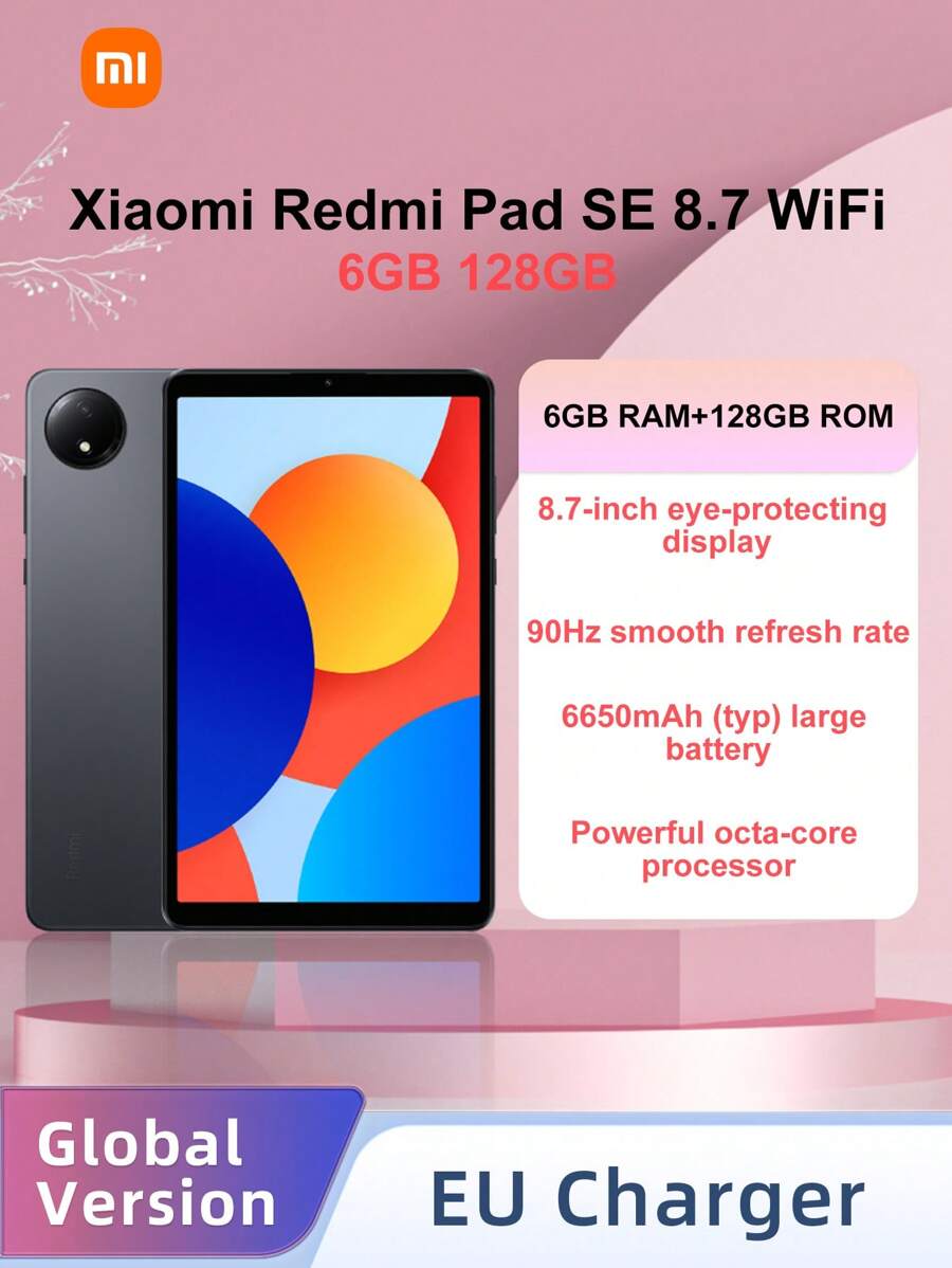 Xiaomi Xiaomi Redmi Pad SE 8,7 cala, 6 GB 128 GB Wi-Fi, duża bateria 6650 mAh, płynna częstotliwość odświeżania 90 Hz, wydajny ośmiordzeniowy procesor