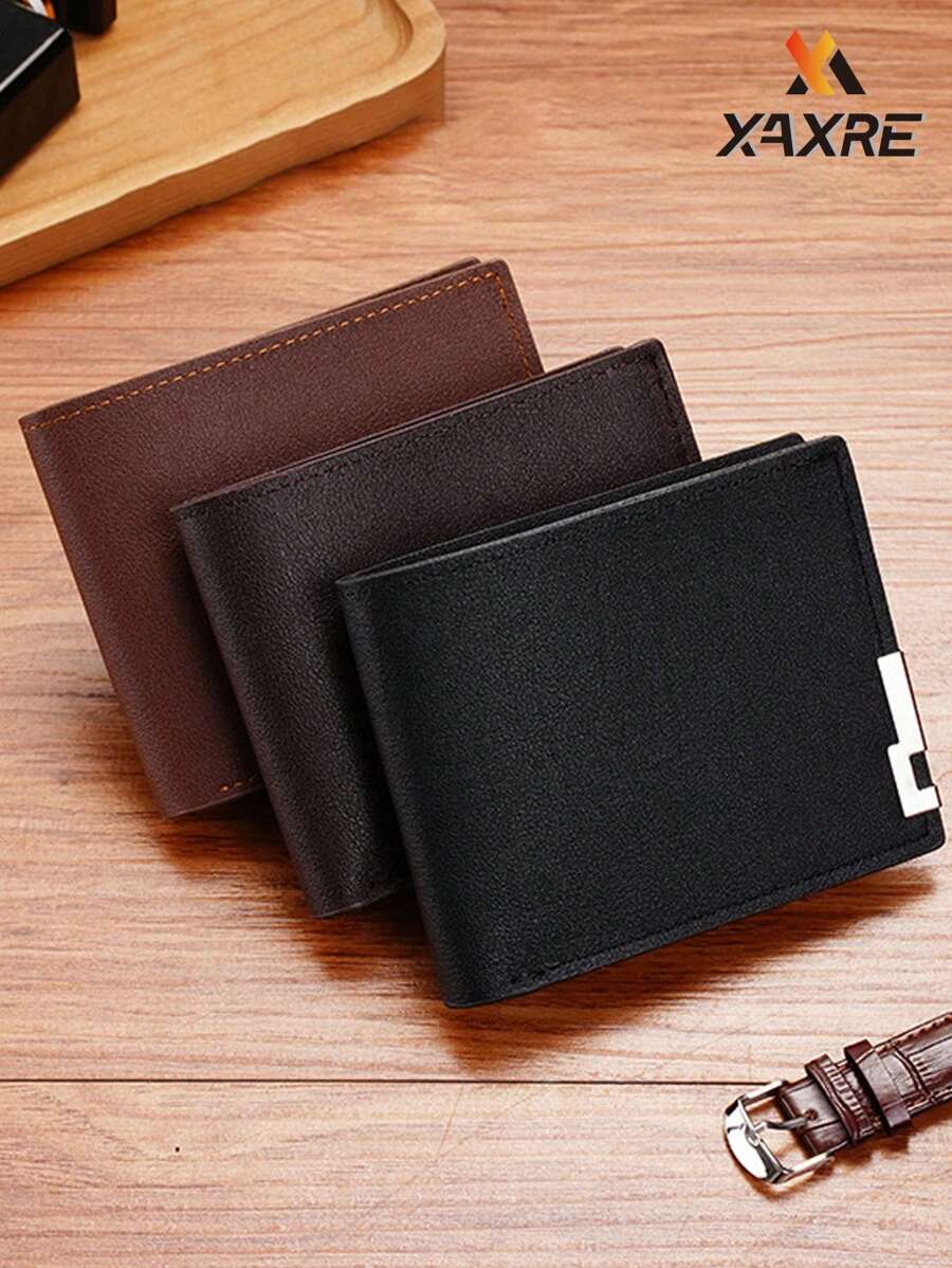 XAXRE 1 Billetera multifuncional estilosa para hombres con soporte para tarjetas delgado - Diseño con borde de metal, ligera y portátil, perfecta para adolescentes/adultos, uso casual/deportivo/de viaje, regalos de graduación/cumpleaños
