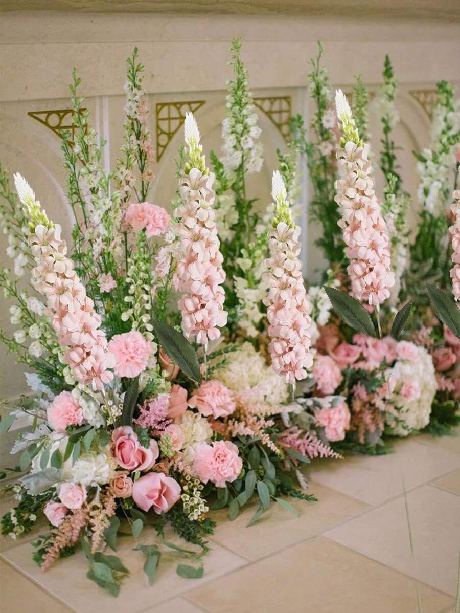 1/3pcs Snapdragon Delphinium Hyacinth Artificial Silky Flowers Long Stem Fake Flower For Wedding Engagement Home Outdoor Party Floral Arrangement Centerpiece Table Decoration
