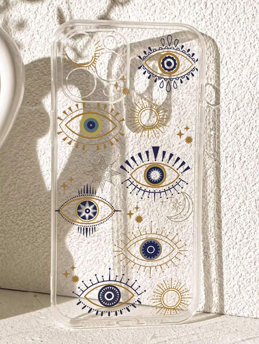 1 Stück kreatives Sonnenmondaugen-Design Handyhülle aus weichem Material,, Honor, Redmi, Galaxy