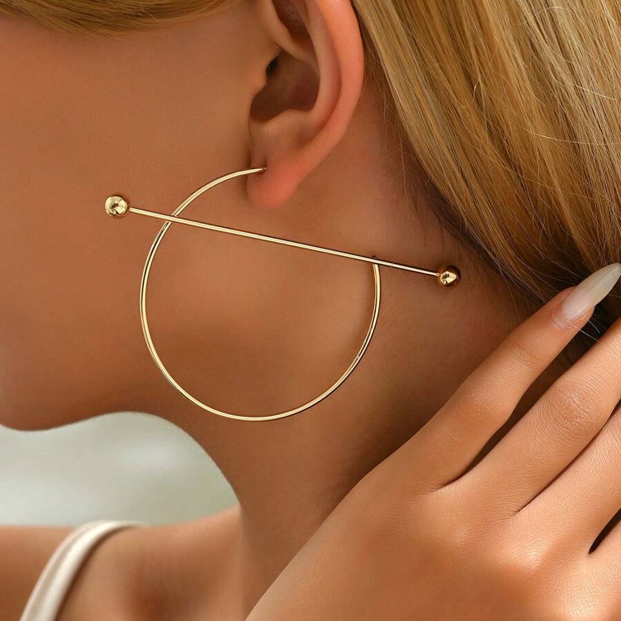 1 par de brincos circulares de argola e pérola da moda para mulheres, adequados para festas, uso diário, feriados, presente para namorada