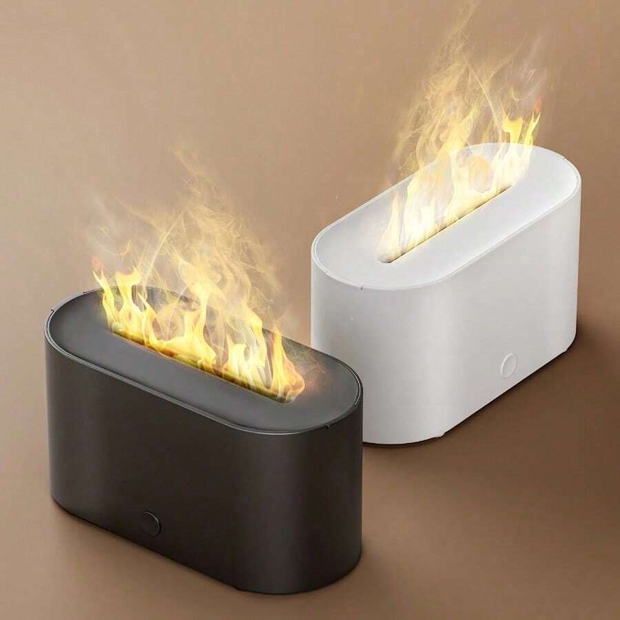 6 Colors Simulated Flame Humidifier - Single Room Humidifiers With Realistic Smoke Design, Aromatherapy Diffuser, Night Light, And Essential Oil Capability For Home, Office, And Gift Ideas