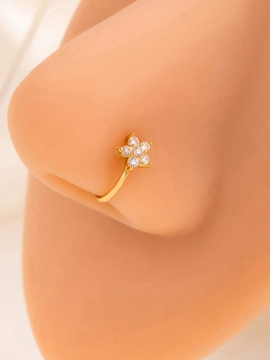 1 peça piercing falso feminino, argola de nariz, septo, sem piercing, clipe de nariz, rock, hiphoop, aço inoxidável, moda punk, joia corporal