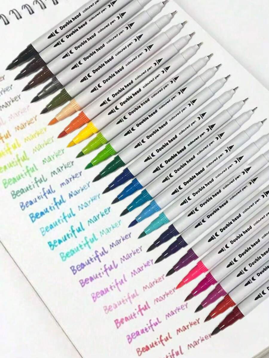 12/24/36/48/60/80 Color Double-Sided Marker Pens, Fine Tip Brush Pens For Sketching, Watercolor, Professional Drawing, Suitable For Back To School Supplies
