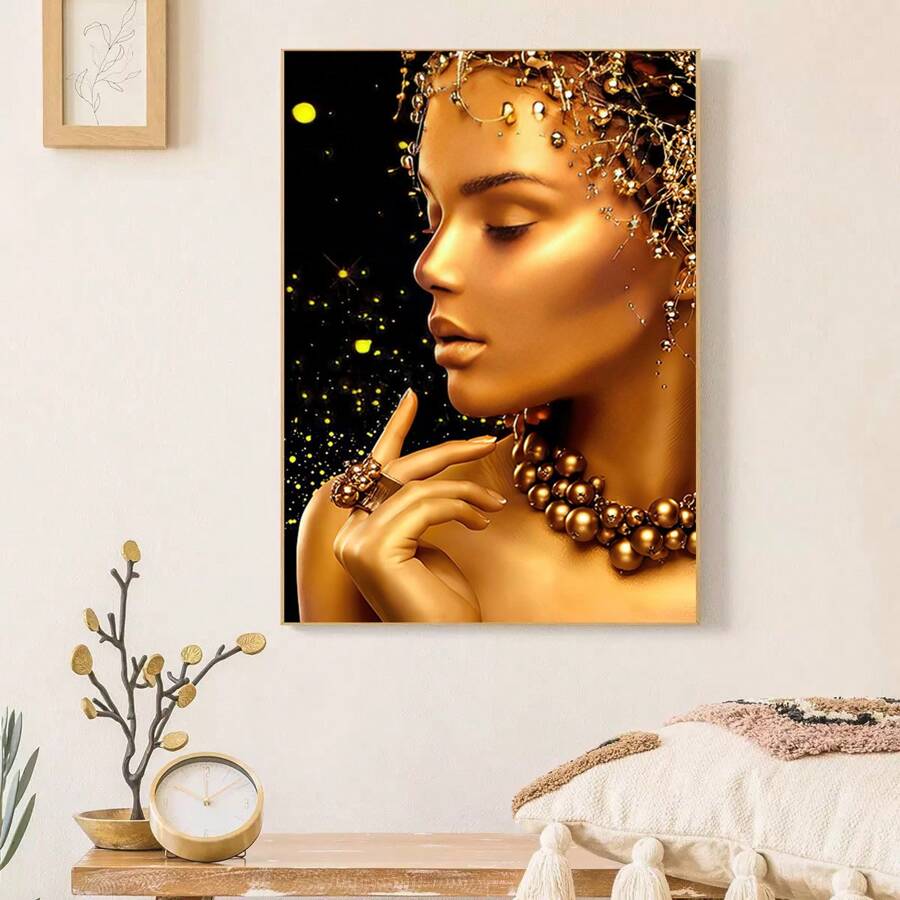 Art Mythical Woman Modern Style Canvas With Pine Frame, Home Living Room Bedroom Mythical Woman Painting, Abstract Art Print Inlaid With Pine Frame, Dining Room Living Room Office And Holiday Gift Giving Wall Art