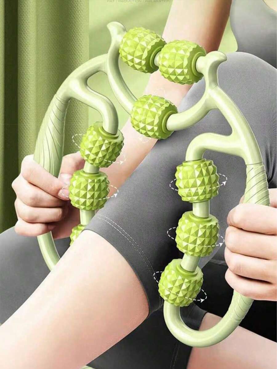 1pc New Leg Slimming Tool Foot Massage Ring Leg Clamp Calf Massage Roller 9 Ring Lean Leg Muscle Stretching And Relaxing Massage Equipment