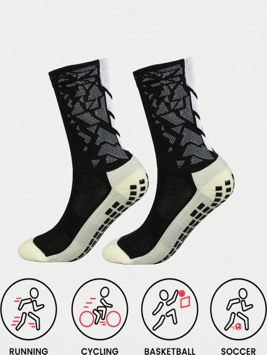 1 Paar Herren Punkt Klebe rutschfeste, atmungsaktive, schweißabsorbierende und geruchshemmende Basketball, Fußball, Laufsocken