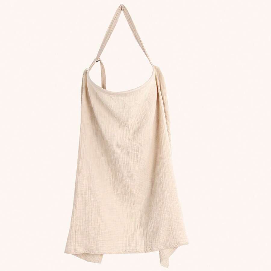 1pc Beige Nursing Cover Shawl, Breathable Breastfeeding Cover Ups, Anti-Exposure Feeding Cloth For Outings
