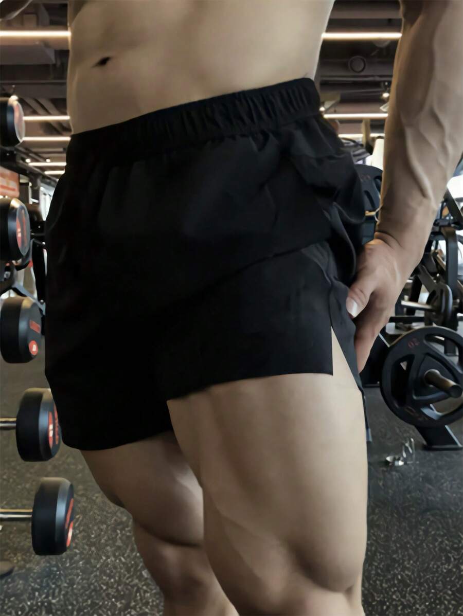 Bermudas para hombre de 3/5, de secado rápido, transpirables, con forma muscular elástica, marca Iron Dog, talla para sentadillas profundas