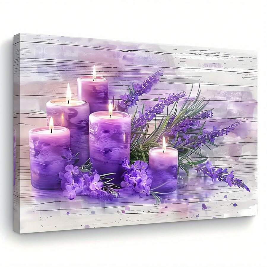 A Canvas Wall Art Cutout, Lavender And Purple Candle Print, Wooden Frame Home Office Decoration, Ideal Bachelor Party Gift. 1 Pc Keyword Wooden Framed Canvas Painting - Thickness 2. 25cm/0.. 9inch,Home Gift Decoration, Room Decoration Aesthetic, Wall Decoration Art. Perfect Gift, Autumn And Winter Wall Decoration, Living Room Decoration, Bedroom Decoration, Kitchen Decoration, Entry Decoration, Bathroom Decoration, Direct Wall Painting, High Quality Wall Painting Poster