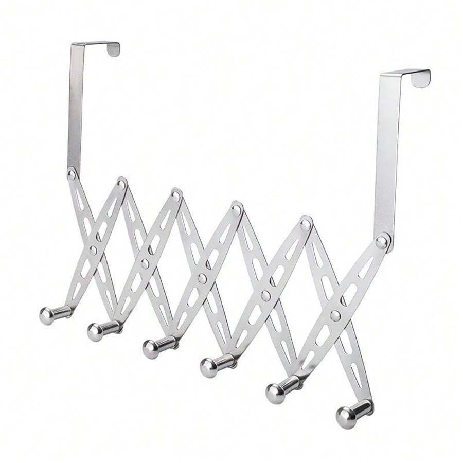 1pc Stainless Steel Telescopic Door Hook, Bathroom Hook, Living Room Hook, Bedroom Hook Kitchen Hanging Accessories Set