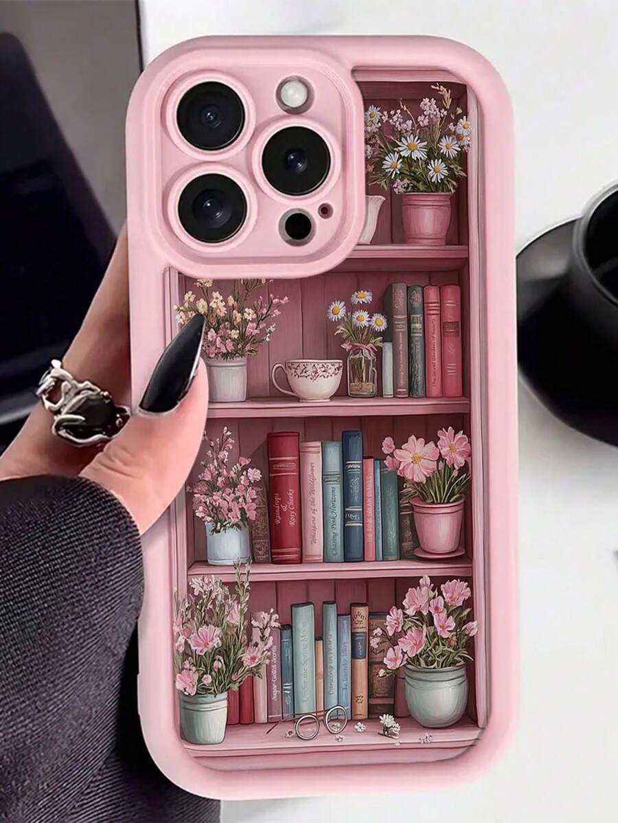 Book Painted Slot Fashion Soft Shockproof Phone Case Suitable For IPhone 16/ 15/XR/7P8P/P12 Pro Max/P13 Pro Max/P14 PROMAX/P13/P14/P11/P12/P14, XS/S/XS Max/7 8GES2, Cute And Fashionable Thick Protective Case