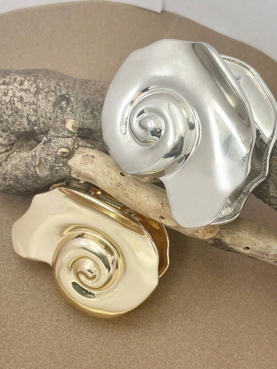 New Summer Ocean Series Ins Style Minimalist Unique Fashionable Seashell Spiral Shape Hair Clip, Gift Hair Claws Claw Clips Hair Clips Hair Jaw Clip Hair Clamps Hair Clutch Hair Catcher Clip