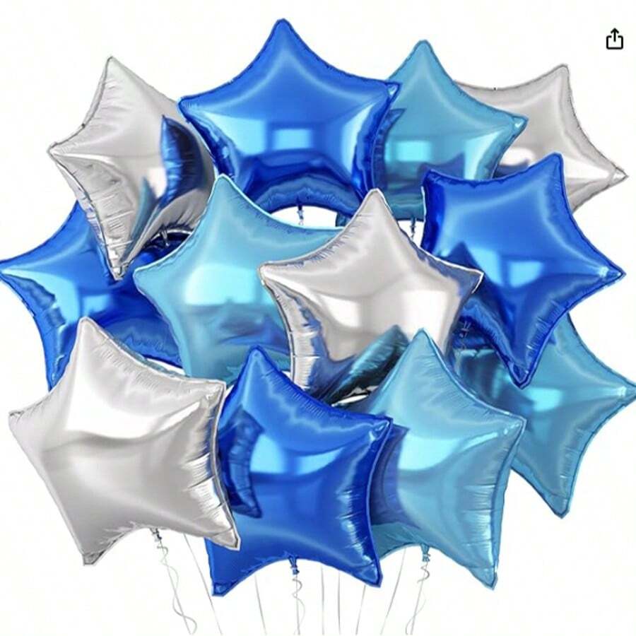 18 Inch Giant Star Foil Balloons - Shiny Metallic Party Decorations For Birthday/Wedding, Festive Backdrop Photo Props, Bulk Pack Celebration Supplies