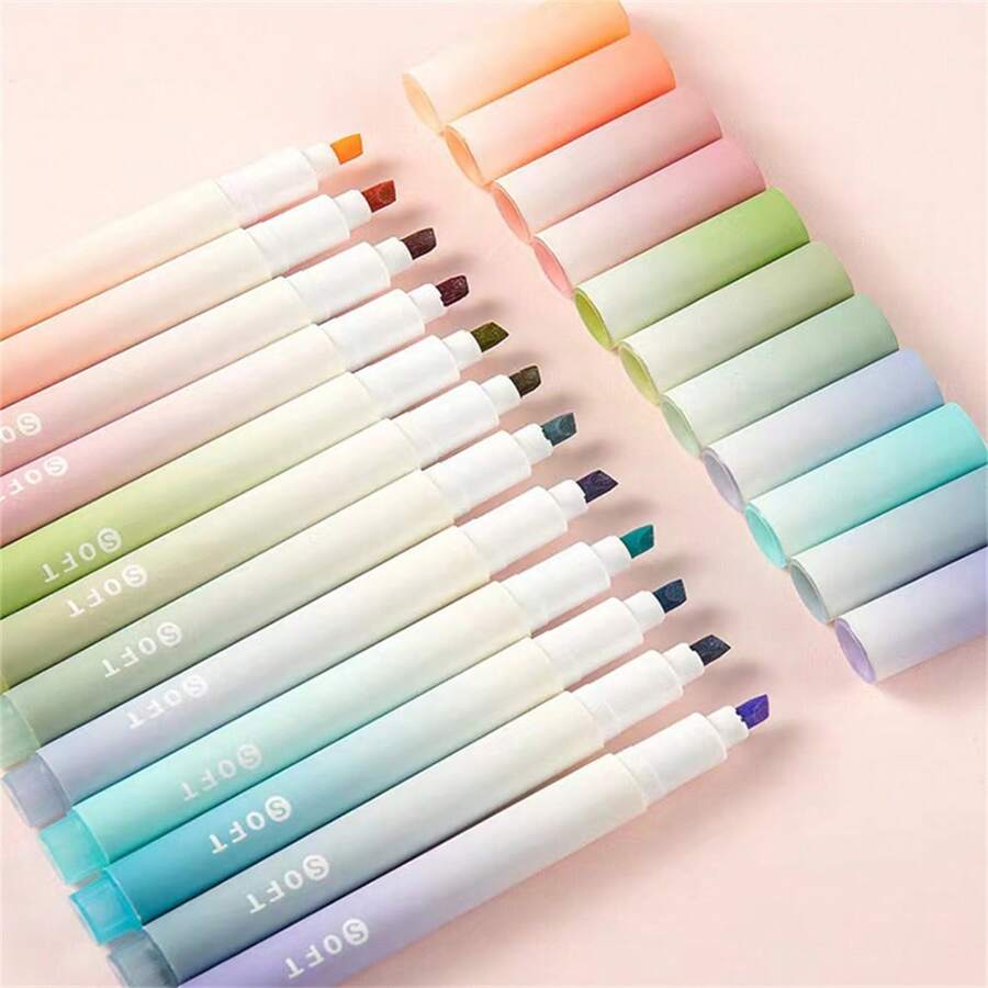 12 pezzi di evidenziatori per occhi colorati con punte da 4mm. Adatti per quaderni scolastici, marcatura, disegno, scarabocchio, forniture scolastiche, ritorno a scuola