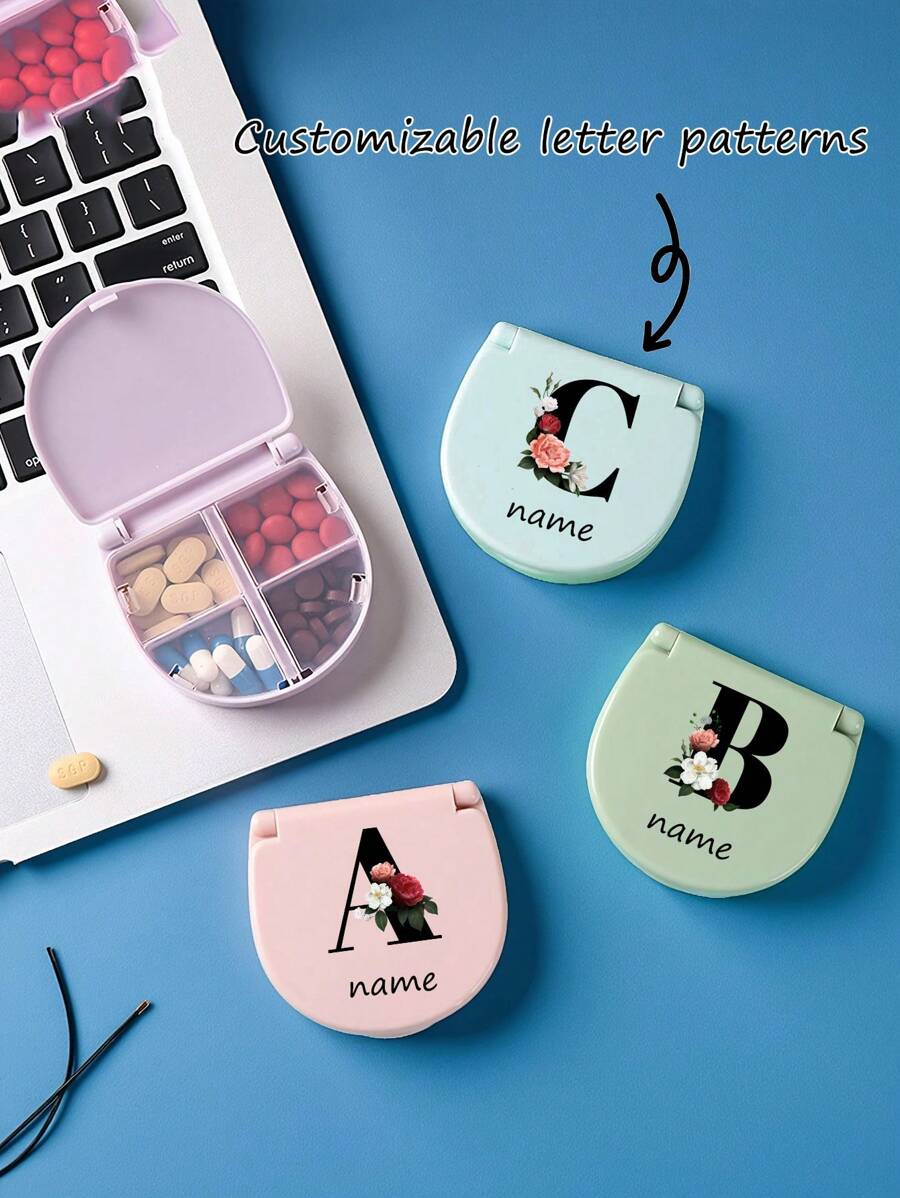 1 pezzo Custodia porta pillole da viaggio portatile e personalizzabile, contenitore impermeabile e a prova di umidità per conservare medicinali, anelli e altri piccoli oggetti, con scomparti separati, per conservare vitamine giornaliere e medicinali