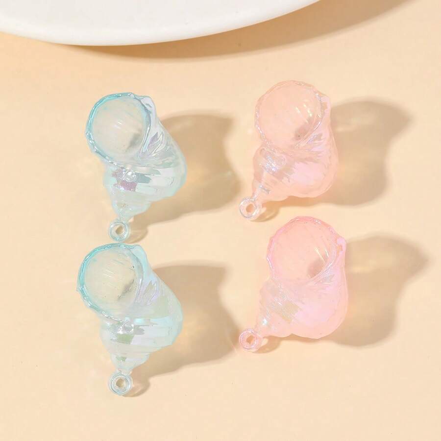 4pcs/8pcs/12pcs/Pack Resin Seashell DIY Pendant, Bohemian Style Summer Beach Essential, Can Be DIY For Necklace, Bracelet, Earring, Phone Case, Keychain, Bag Decor, Versatile