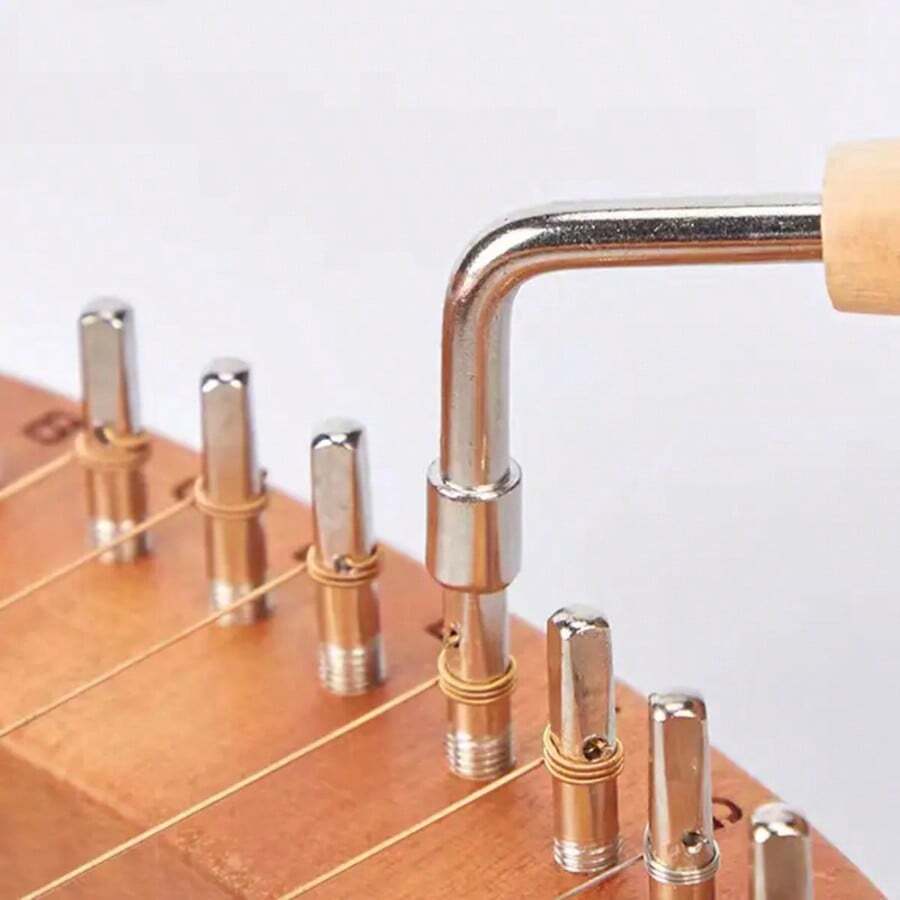 1 pieza Llave de afinación de arpa de lira, perilla de afinación ajustable de 4 ángulos, herramienta de barra de afinación de mango de madera
