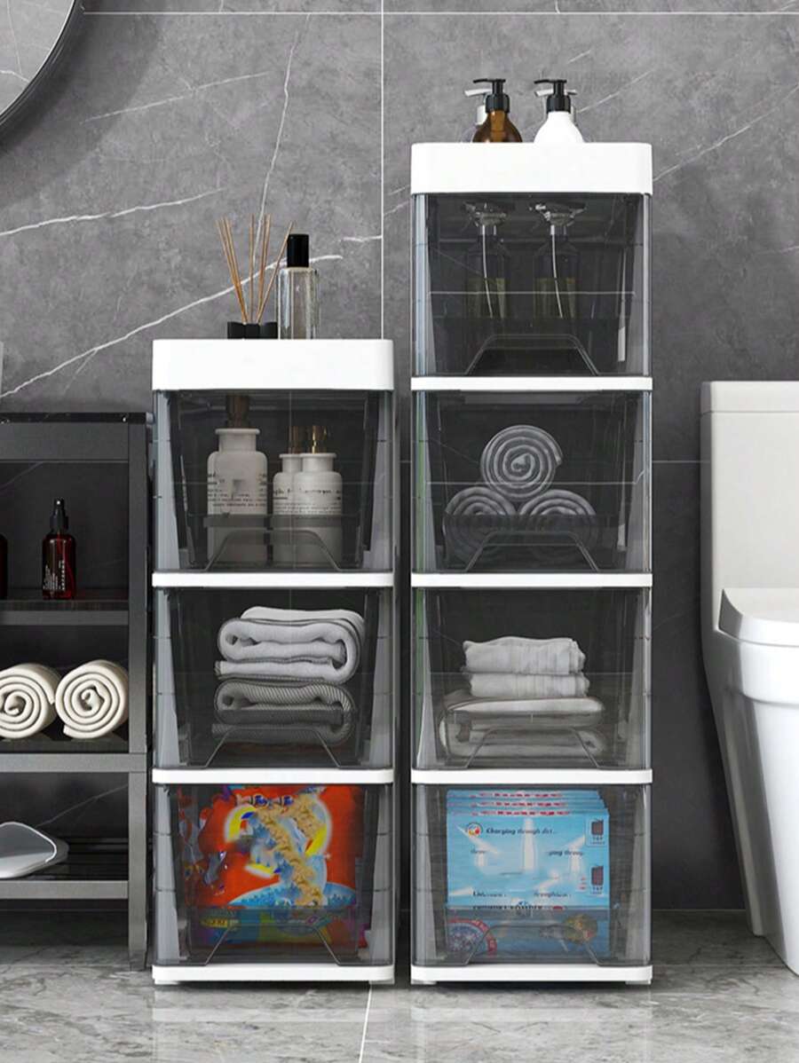 1 Stück schmaler Badezimmer Schubladenregal-Organizer, Schmaler Schubladentyp Lückenfüller für Toilettenartikel und Kosmetik
