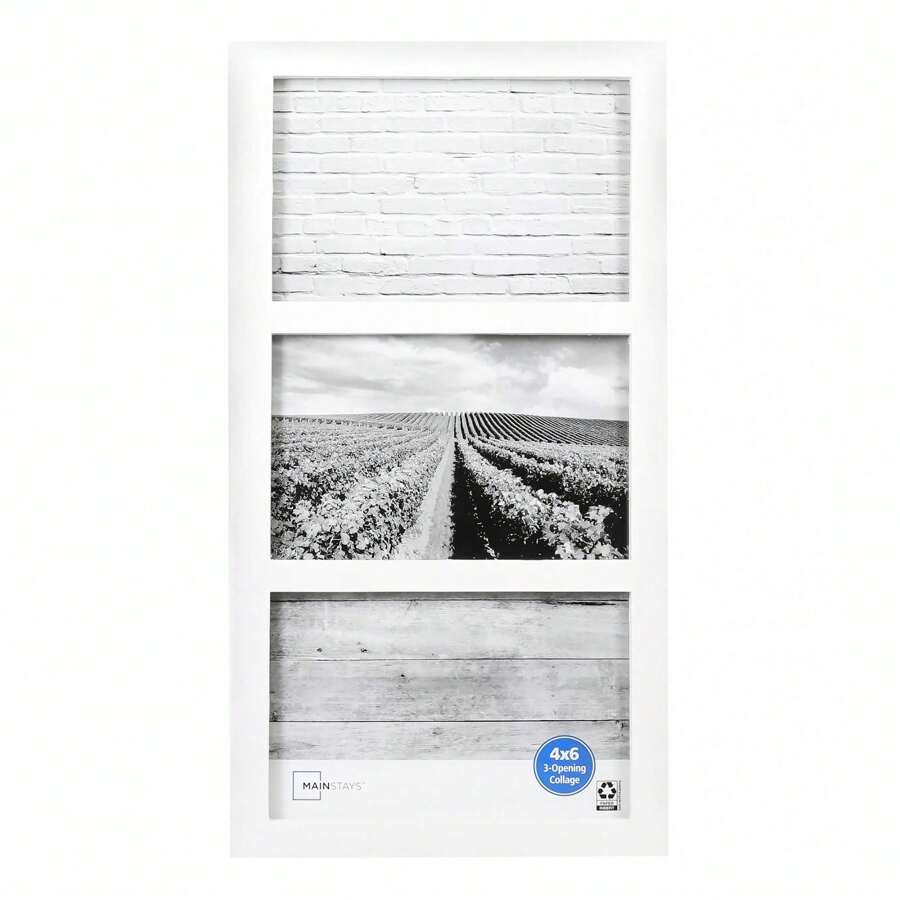 4x6 3-Opening Linear Gallery Collage Picture Frame, White,Back To School,School Supplies