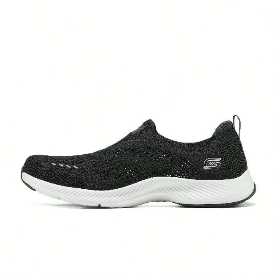 Skechers Women Lightweight Low-Top Comfortable Walking Shoes, Shock-Absorbing Durable Casual Sneakers, 104637-BKW
