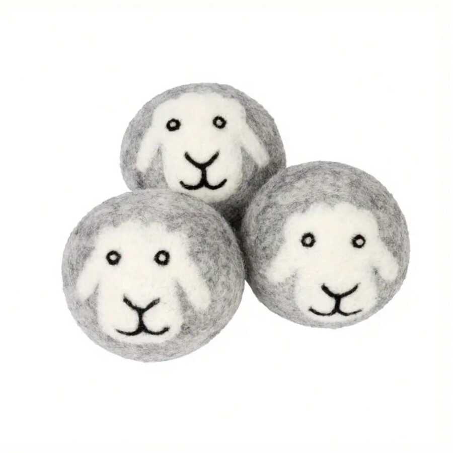 1/3pcs,Packed With High-Quality Organic Drying Balls - Grey Sheep Design, Reusable Fabric Softener For Laundry, High Quality Washing Machine Accessories