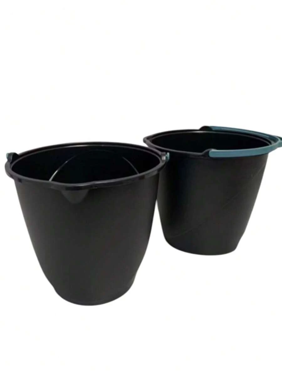 kit de 2 baldes reforçado 8 litros preto