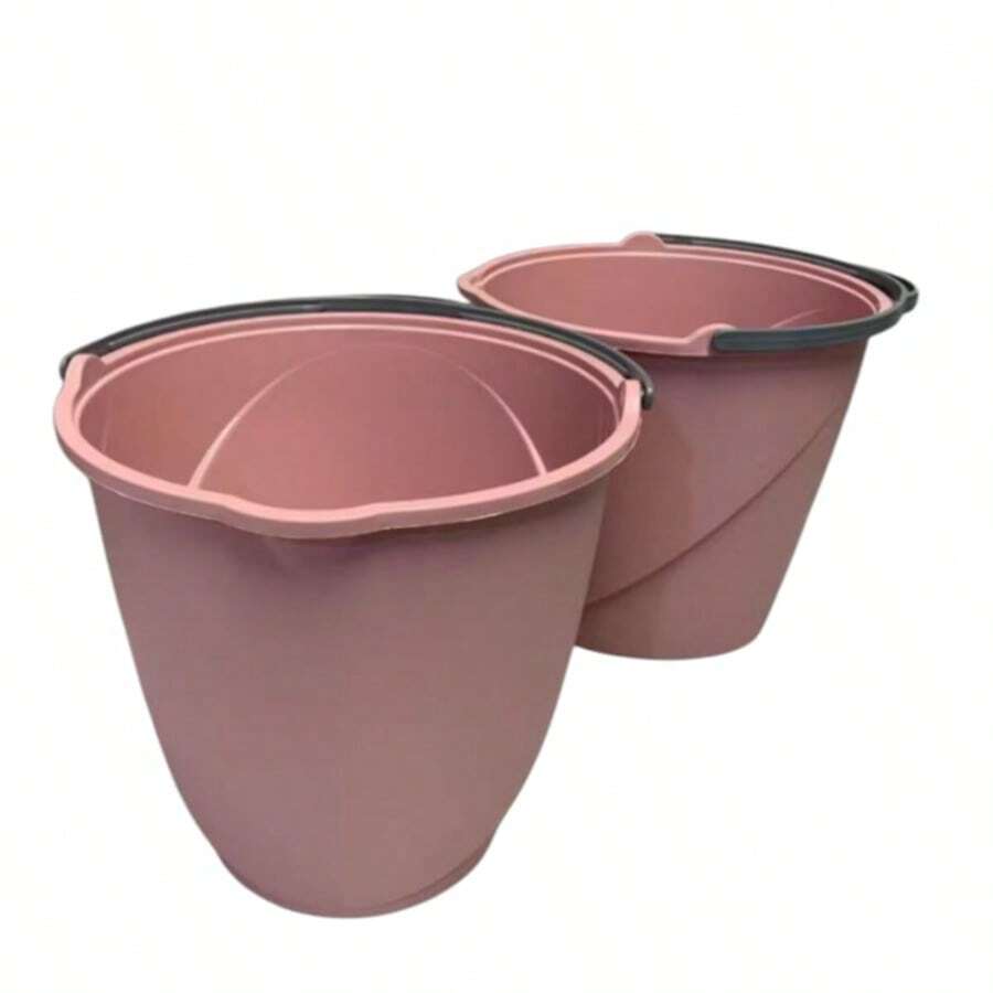 kit de 2 baldes reforçado 8 litros rosê