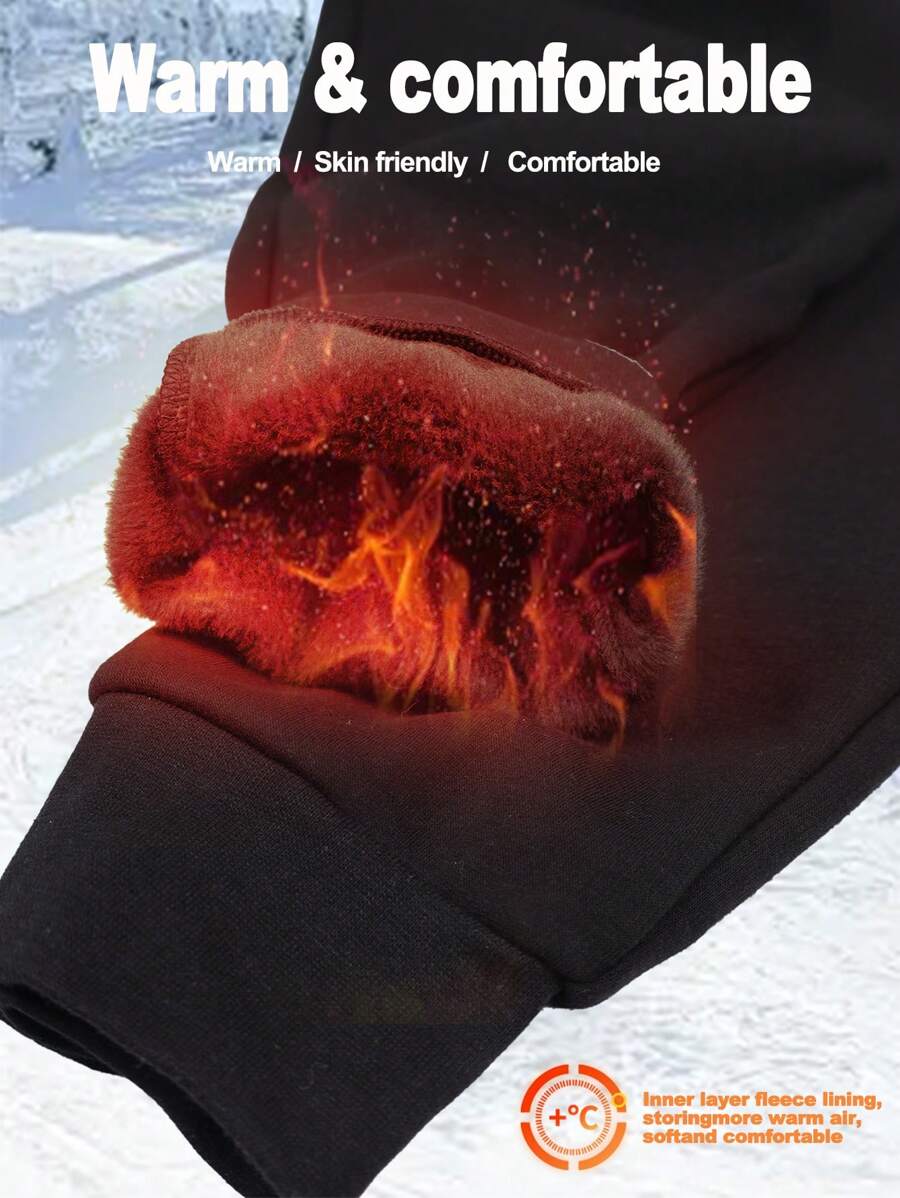 1 pezzo Pantaloni della tuta caldi, pantaloni sportivi casual da donna con vita con coulisse e tasche, adatti per jogging e fitness quotidiano, autunno e inverno