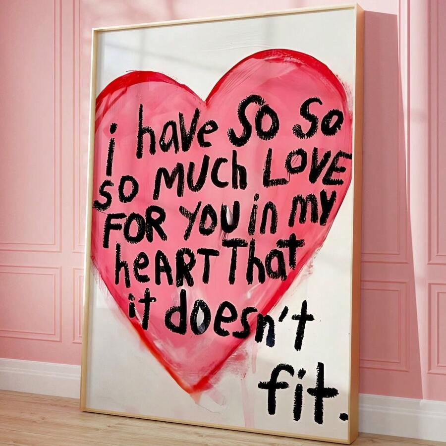 1pc Unframed "So Much Love" Canvas Wall Arts - Romantic Quote Posters, Perfect Gift For Bedroom & Living Room Decor, Perfect Gift For Fans, Perfect For Room Decor