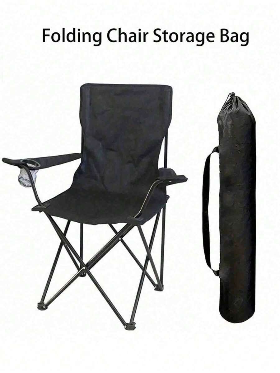 1pc Folding Chair Storage Bag, Large Capacity Portable Folding Chair Storage Bag,Garden Chair Storage Bag,Extra Large Oxford Cloth Storage Bag With Drawstring, Multipurpose Straight Shape Organizer For Tripod, Folding Chair, Cool Seat
