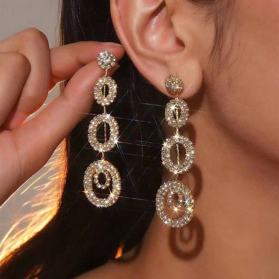 Par de pendientes con colgantes de cristal, elegantes y sensuales, para uso en discoteca, para mujeres