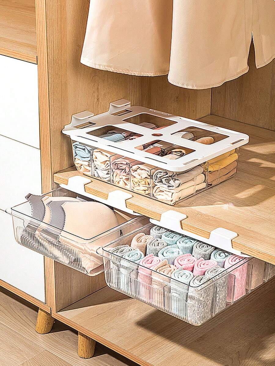 15 Grids Socks And Underwear Wall-Mounted Drawer Storage Box, Drawer Acrylic Storage Box Dustproof Storage Box For Socks And Underwear Tie