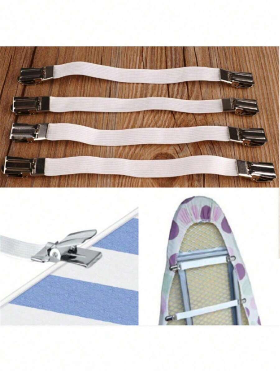 4 Peças Grampos Elásticos para Lençol de Cama, 2 Clipes Cinto Fixador Grampos para Lençol de Cama Antiderrapantes Grampo para Cobertor de Colchão