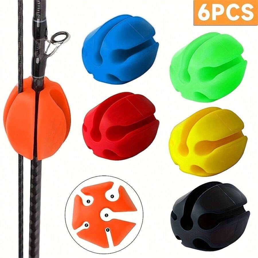 6pcs Silicone Non-Slip Curtain Rod Clips, Multi-Purpose Rod Holders
