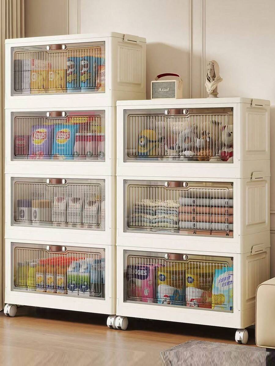 Multilayer (5/4/3/2/1) Freestanding Baby Wardrobe, Thick Infant Storage Cabinet, Household Snack & Clothes Organizer Box, Kids Mini Closet