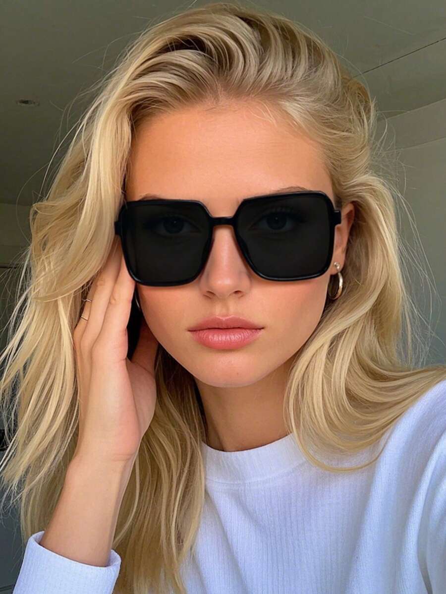 1 pieza Gafas de moda con montura cuadrada vintage para mujer