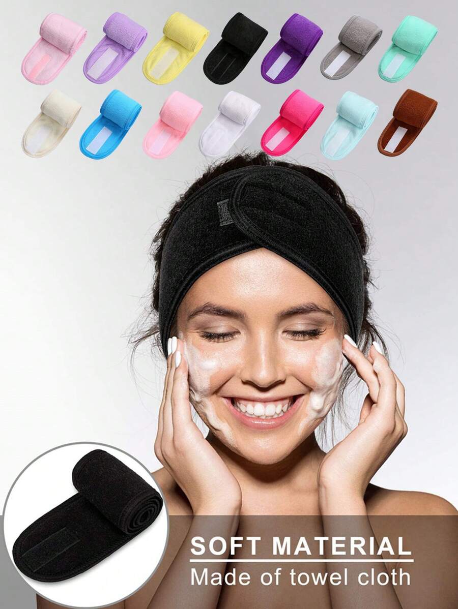 Fascia per capelli regolabile da donna per trattamenti spa e viso, turbante in morbido asciugamano per il lavaggio del viso, accessori per capelli da trucco