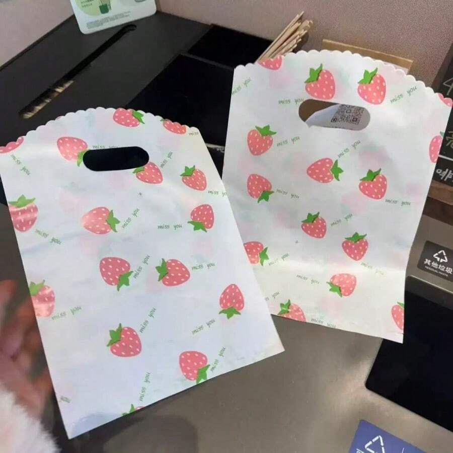 50pcs/Thick Four Finger Bag Fresh Small Accessories Hair Hairpin Earrings Plastic Packaging Bag Clothing Store Handbag Summer Cooling,Beach,Travel
