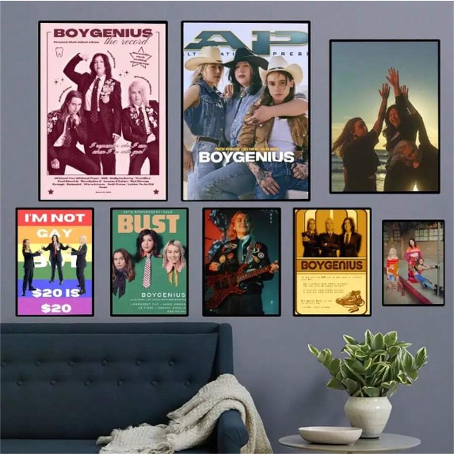 1 bucă postere cadru opțional Arte de perete Pop Boygenius Poster Club Prints Reguli Poster Vintage Home Room Cafe Bar Art Decor de perete Pictură estetică