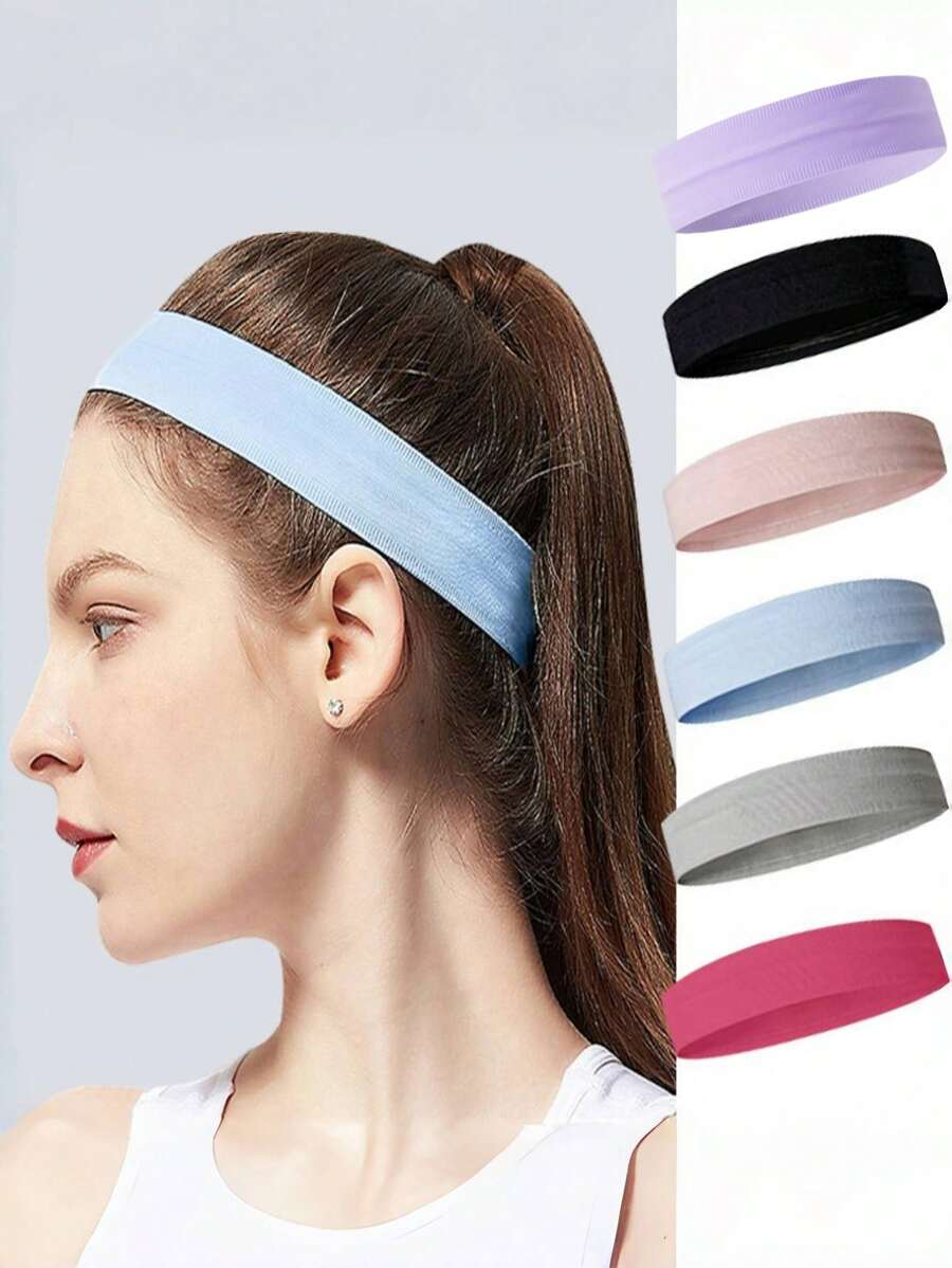 1/4pcs Sweat-Absorbent Sports Headband Elastic Knotted Turban Hair Wrap Breathable Yoga Gym Hairband