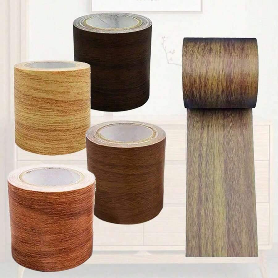 1 pièce de ruban auto-adhésif résistant à la moisissure et imperméable, avec une imitation de grain de bois. Convient pour la réparation de meubles, sols et paysagisme. Teintes disponibles : grain de bois doré, chameau brun, chocolat et élégant noir