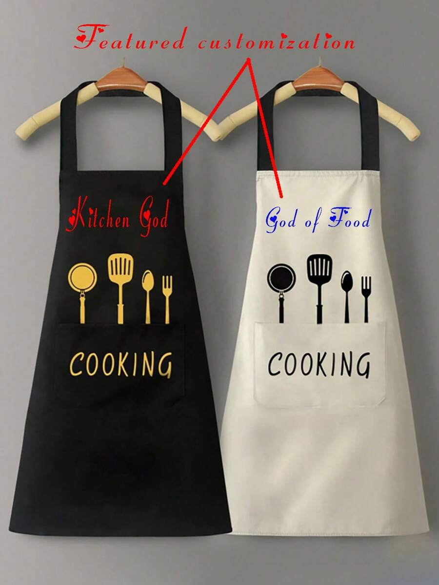 1 pièce Tablier personnalisé à motif floral ditsy, tablier de cuisine en canevas floral ditsy, robe de travail adulte de style ferme respirable et mignonne, cadeau de la fête des pères, cadeau de la fête des mères