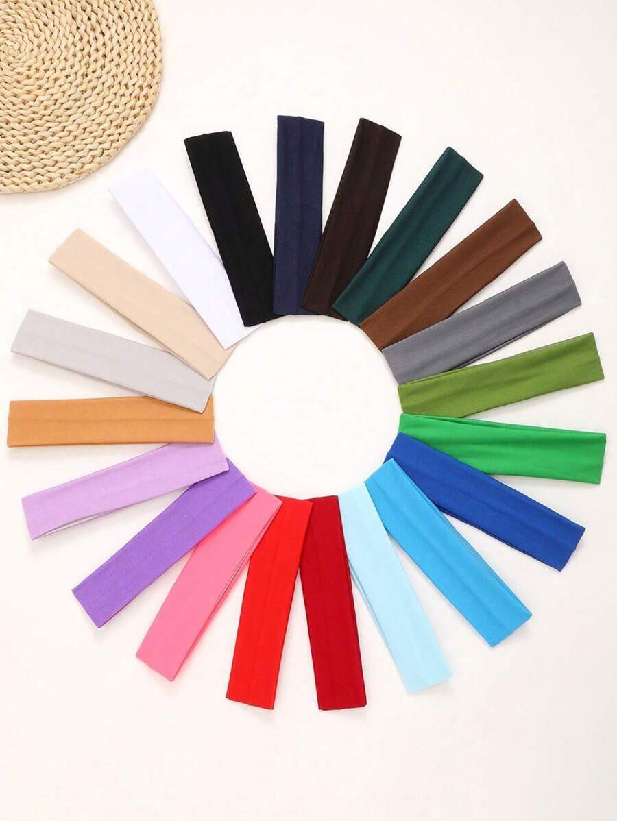 1/2/4/6/8/10pcs. Solid Color Elastic Sports Headband, Hair Band, Fitness Yoga, Anti-Sweat Headscarf, Hair Band, Hair Accessory, Multi-Color Available, Casual Casual Synthetic Fiber Sports Headband Turban Headband Sweatband